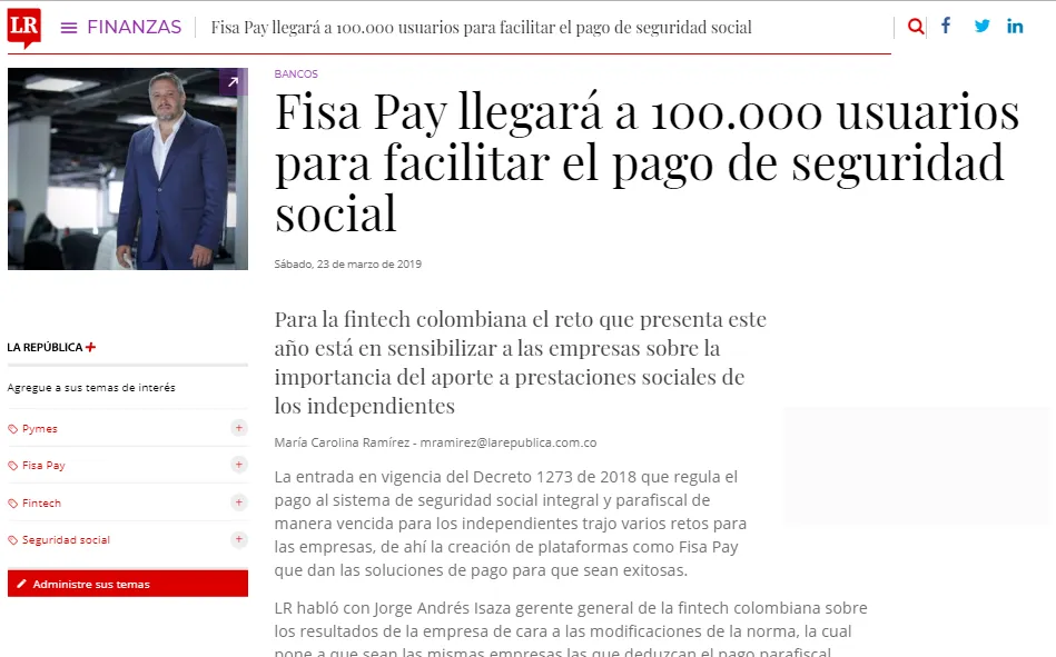 Fisapay espera llegar a 100.000 beneficiarios de pago